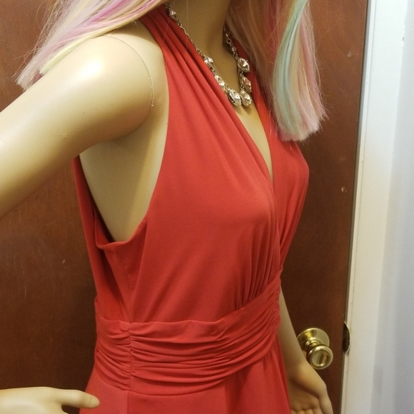 EVAN PICONE RED RUFFLED DRESS SZ 14P SLEEVELESS - Picture 5 of 8